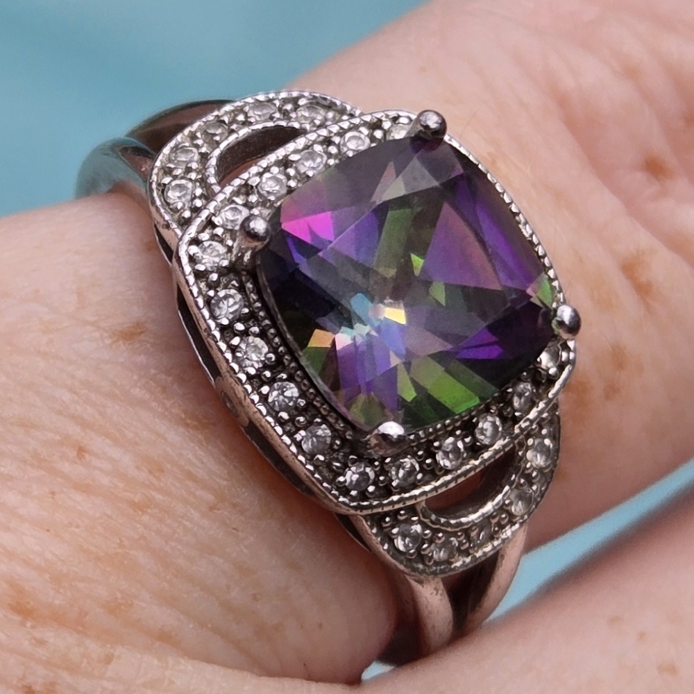 Nataliya V Collister Mystic Topaz Sterling Silver Ring Size 8